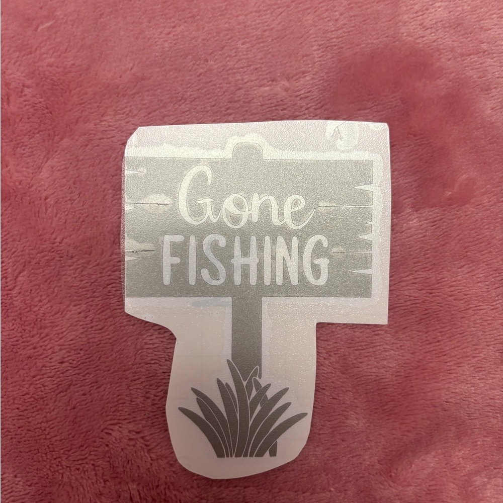 Gone fishing vinyl decal